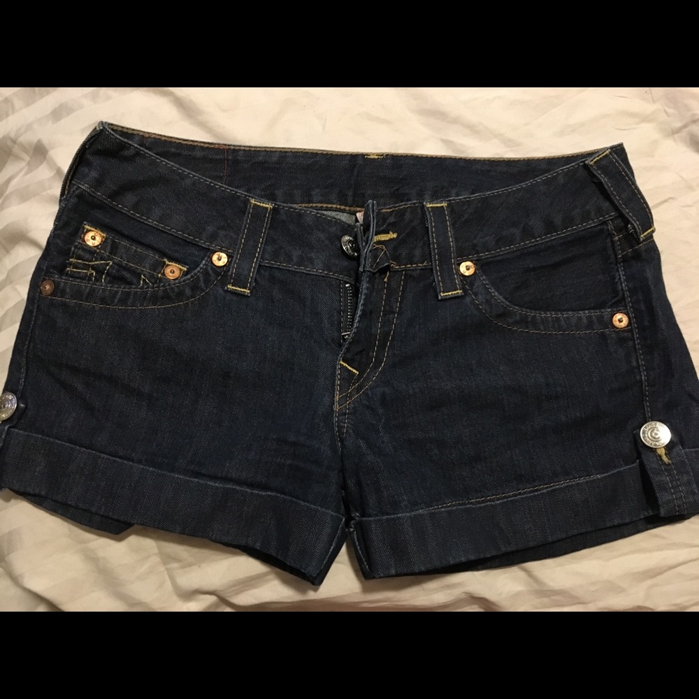 True Religion Cuffed Shorts Dark wash Size 29
